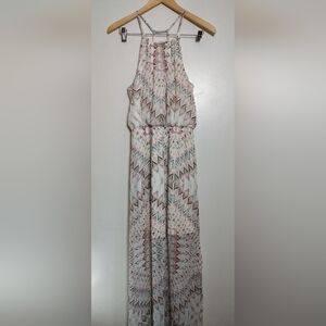 Maurices Geometric Patterned Halter Maxi Dress